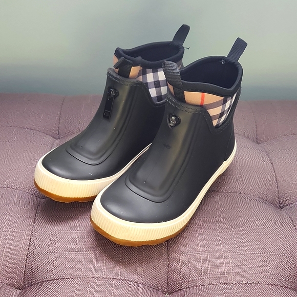 Burberry Kids Mini Flinton Check Wellies-like new